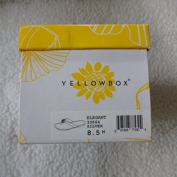 Yellow Box thong sandals Silver and Gold Crystals NIB sz8.5 - Picture 3 of 7
